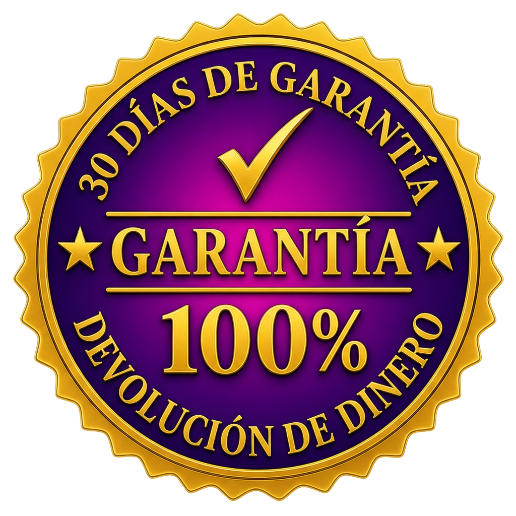 30 días de garantía, 100 % devolución de dinero
